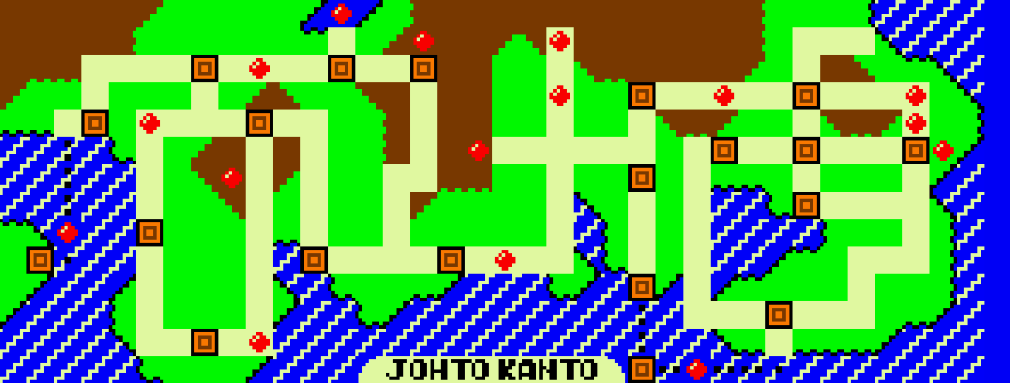 Originalkarte von Johto und Kanto